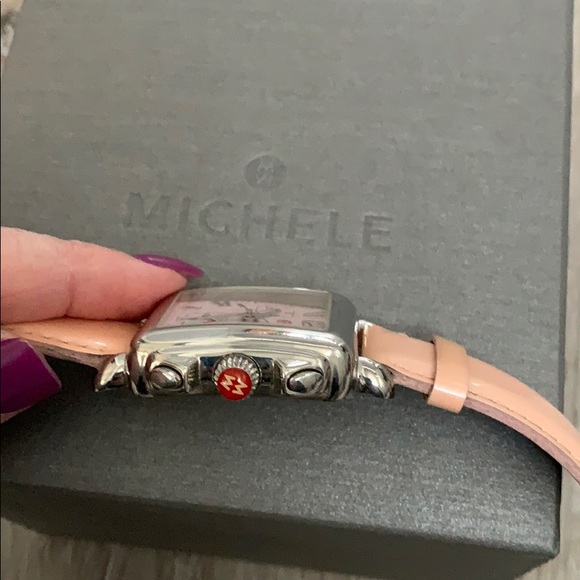 MICHELE WATCH PINK SILVER SQUARE main image 3